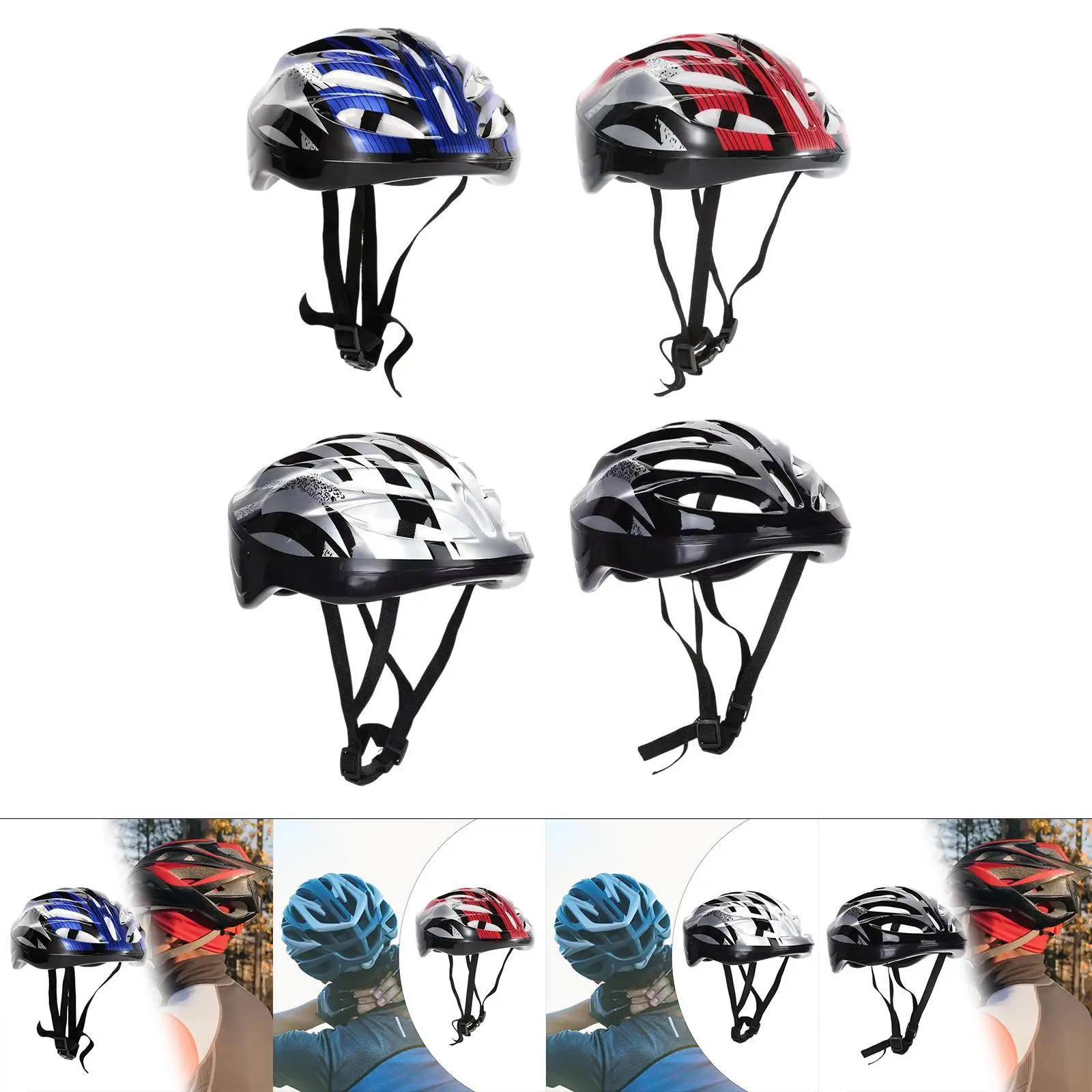 軽量自転車用ヘルメット、調整可能なフィット感、ローラースケートやマウンテンサイクリング用のスケートボードヘルメット