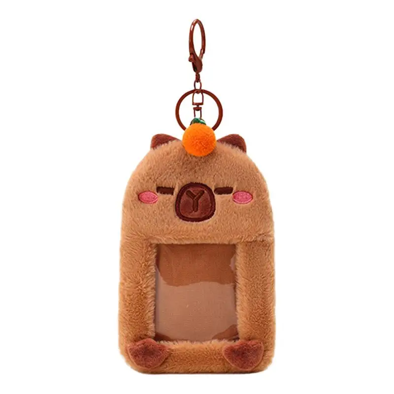 Fashion Capybara Photocard Holder Card Case ID Credit Protective Bag Students Plush Idol Photo Badge Card Cover