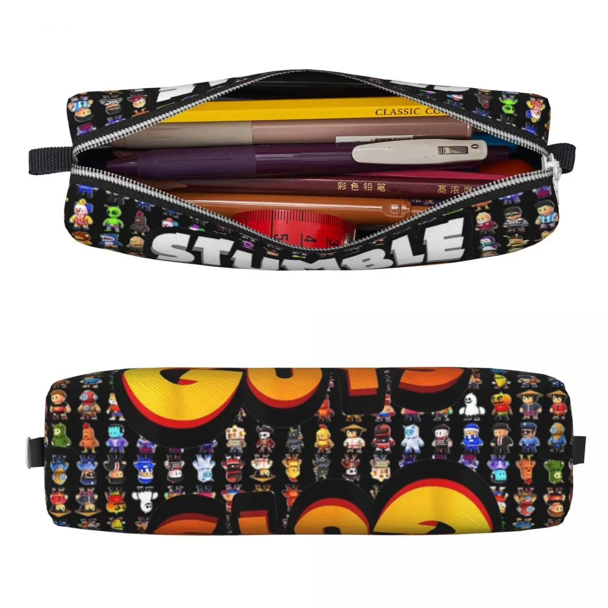 Stumble Guys Funny Game Pencil Case Cartoon Pencilcases Pen Box for Student Big Capacity Bag Office Gifts Accessories