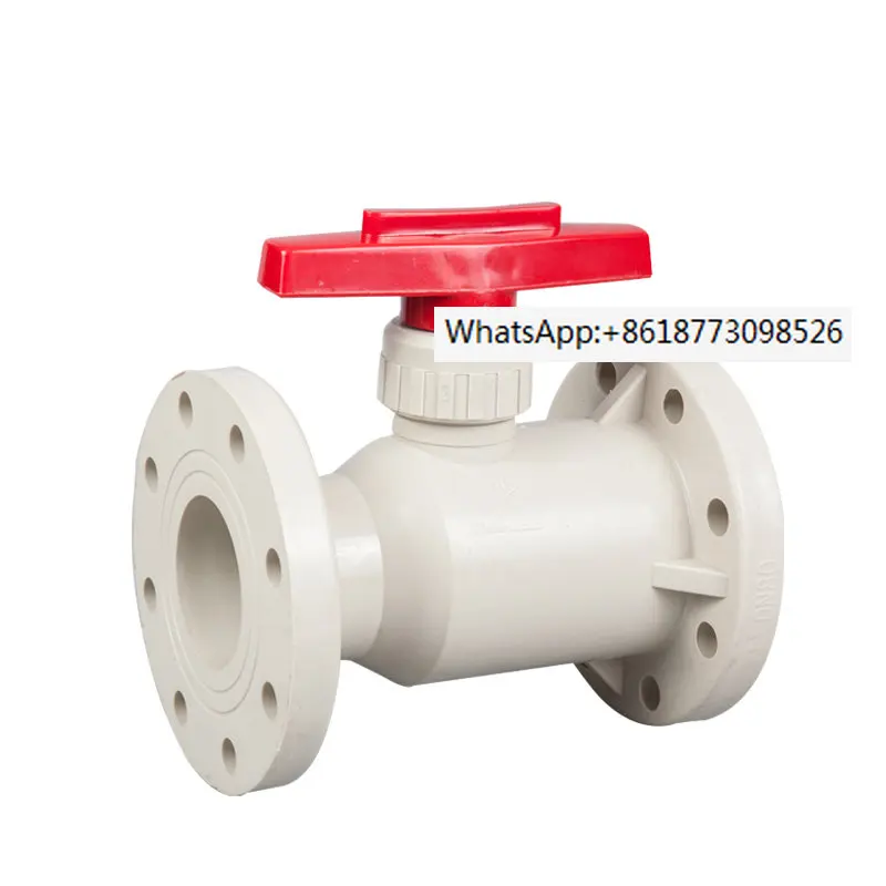 PPH flange ball valve plastic corrosion-resistant, acid-base resistant, straight through polypropylene Q41F-10S