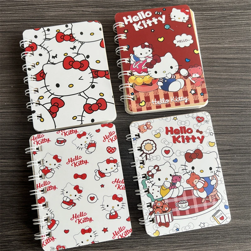 Sanrio Hello Kitty Mini Portable A7 Coil Notebook Notepad Diary Student Stationery School Supplies Back To School Kids Gift