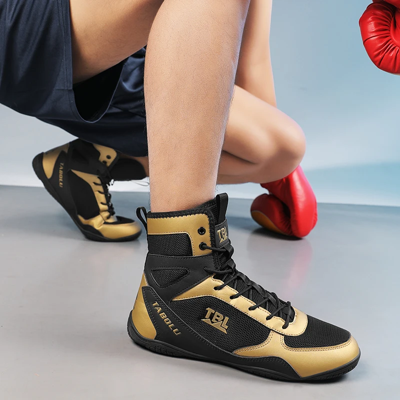 Men New Professional Boxing Shoes Top Quality Non-Slip Training High Top Judo Male Wrestling Shoes Big Size Lightweight Brand
