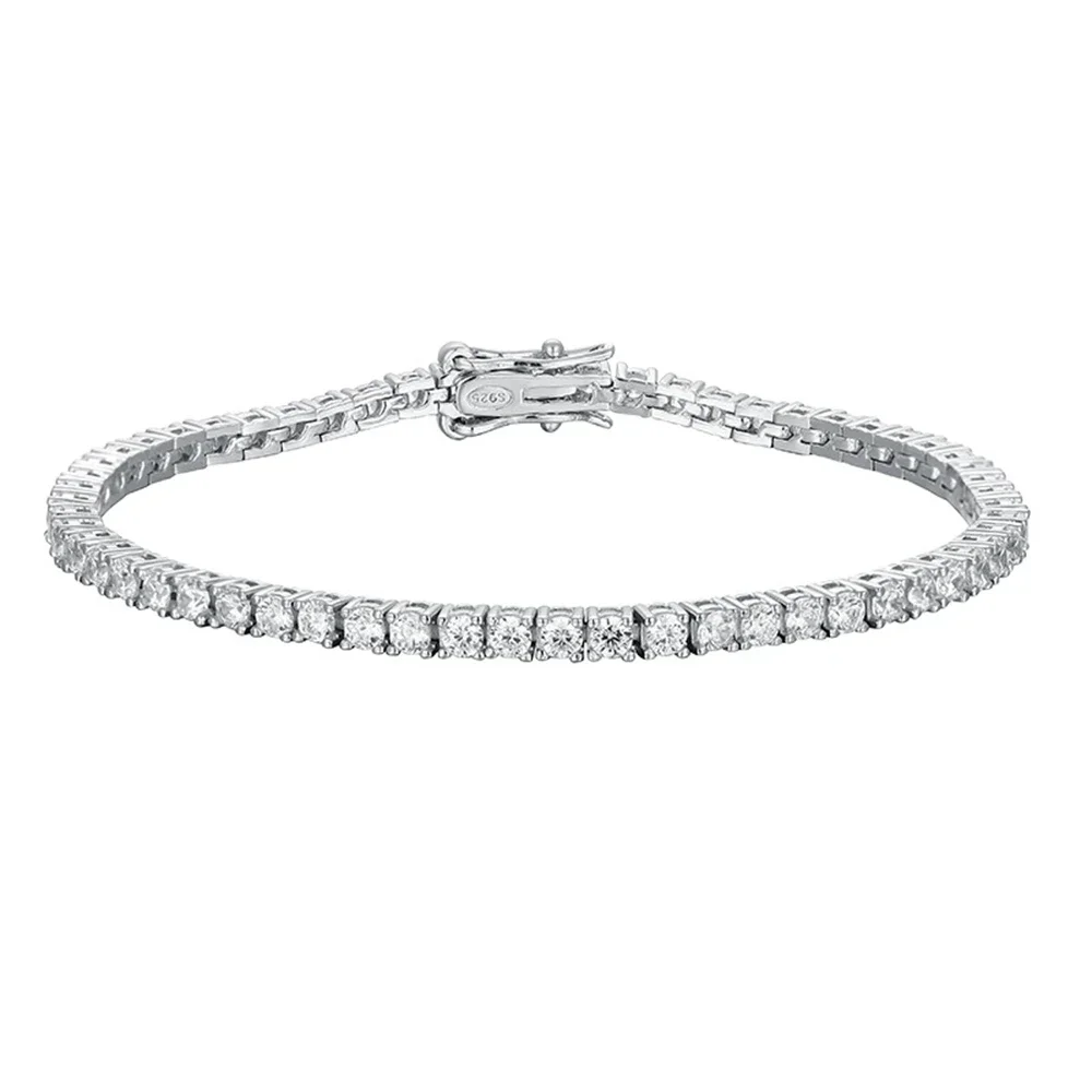 moissanite gemstone tennis chain bracelets para homens e mulheres 925 sterling silver criado cadeia atacado hip hop rock 25 mm 01