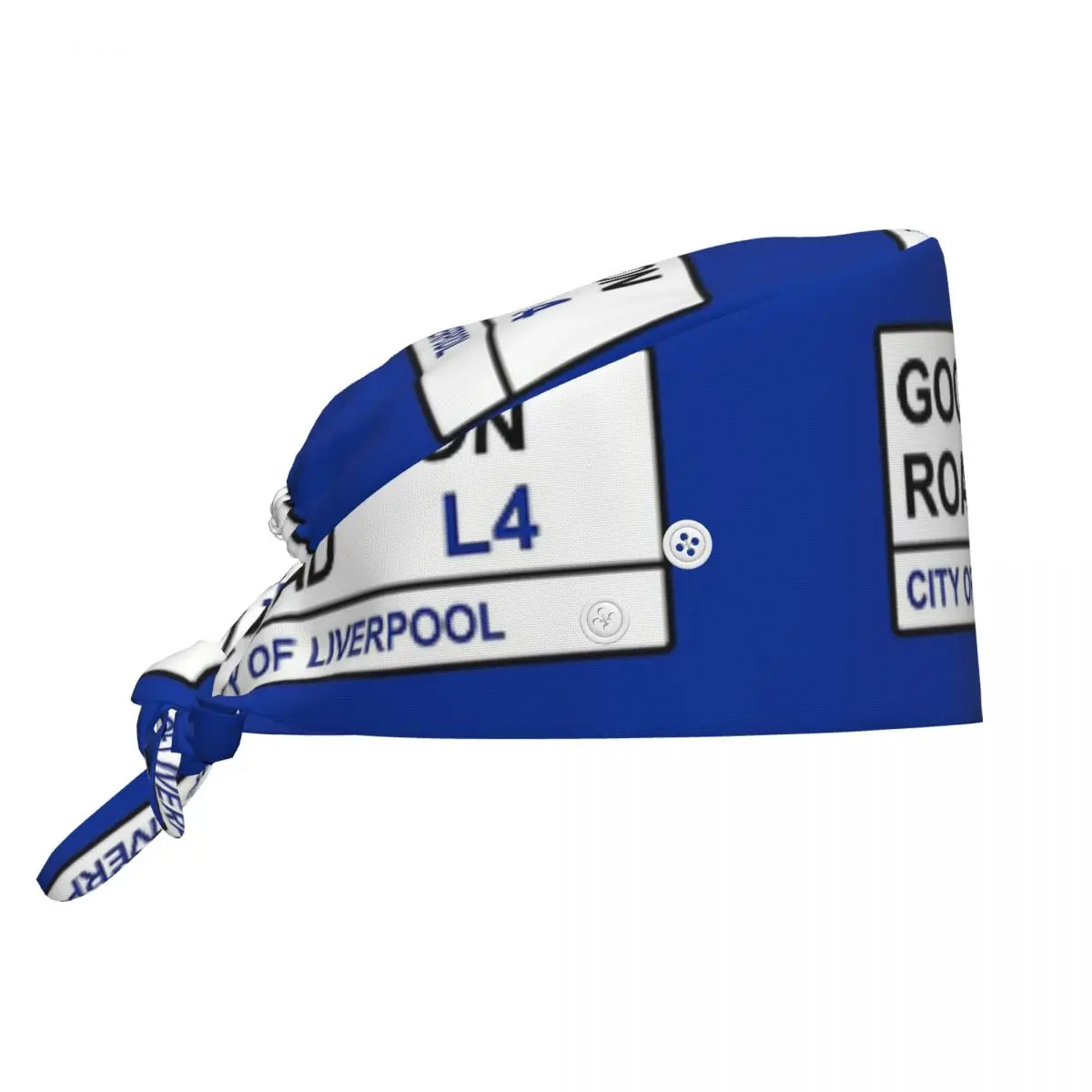 Gorro quirúrgico unisex ajustable con diseño del equipo de fútbol Everton y la calle Goodison Road, ideal para médicos, enfermeras y dentistas.