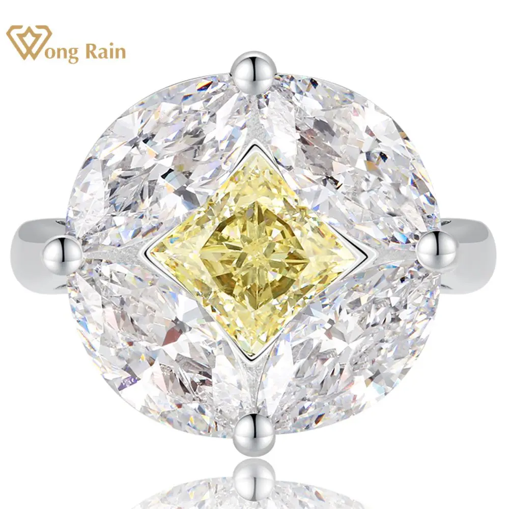 

Wong Rain 925 пробы, серебро, VVS 3EX 5 CT, измельченный лед, имитация моиссанита, драгоценный камень, обручальное кольцо, ювелирные украшения