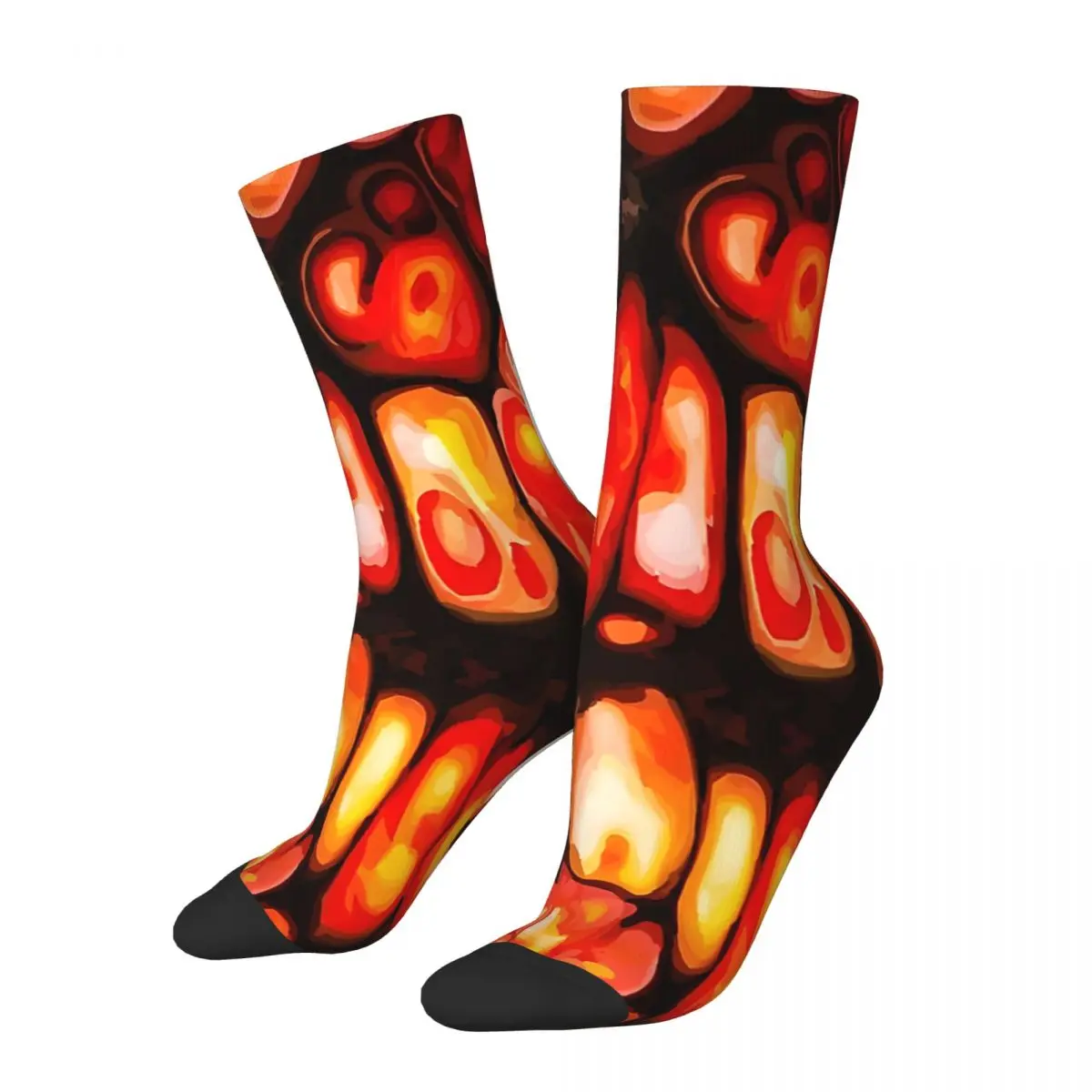 Crazy compression Fluid Motion 002 - Fire Sock for Men Vintage Seamless Pattern Crew Sock Casual