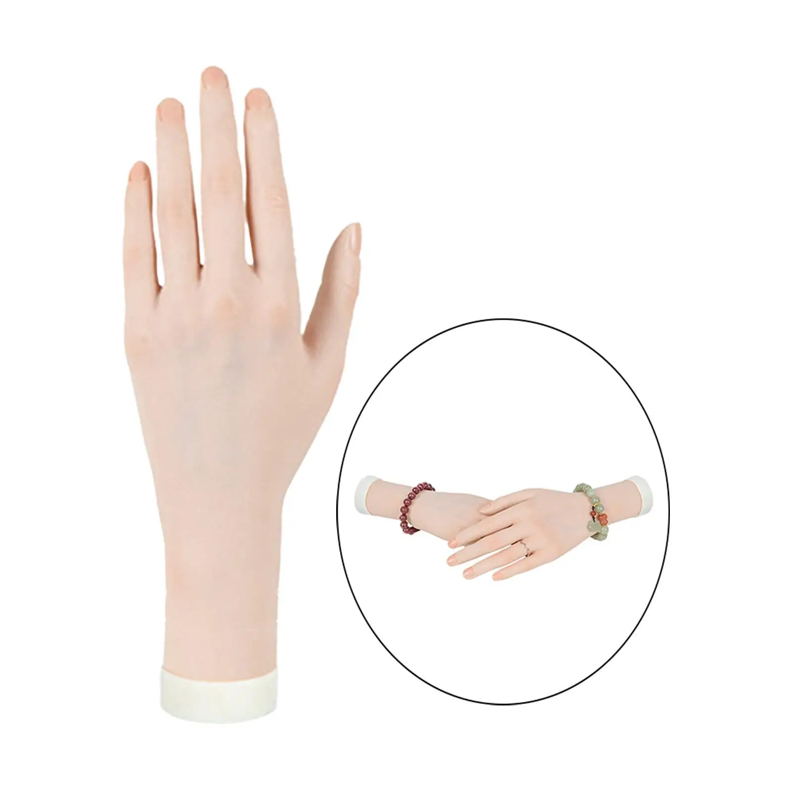 Acrylic Nail Practice Hand Flexible Mannequin Hand Realistic Female Fake Hand Bendable Resin Model for Salon Training Jewelry