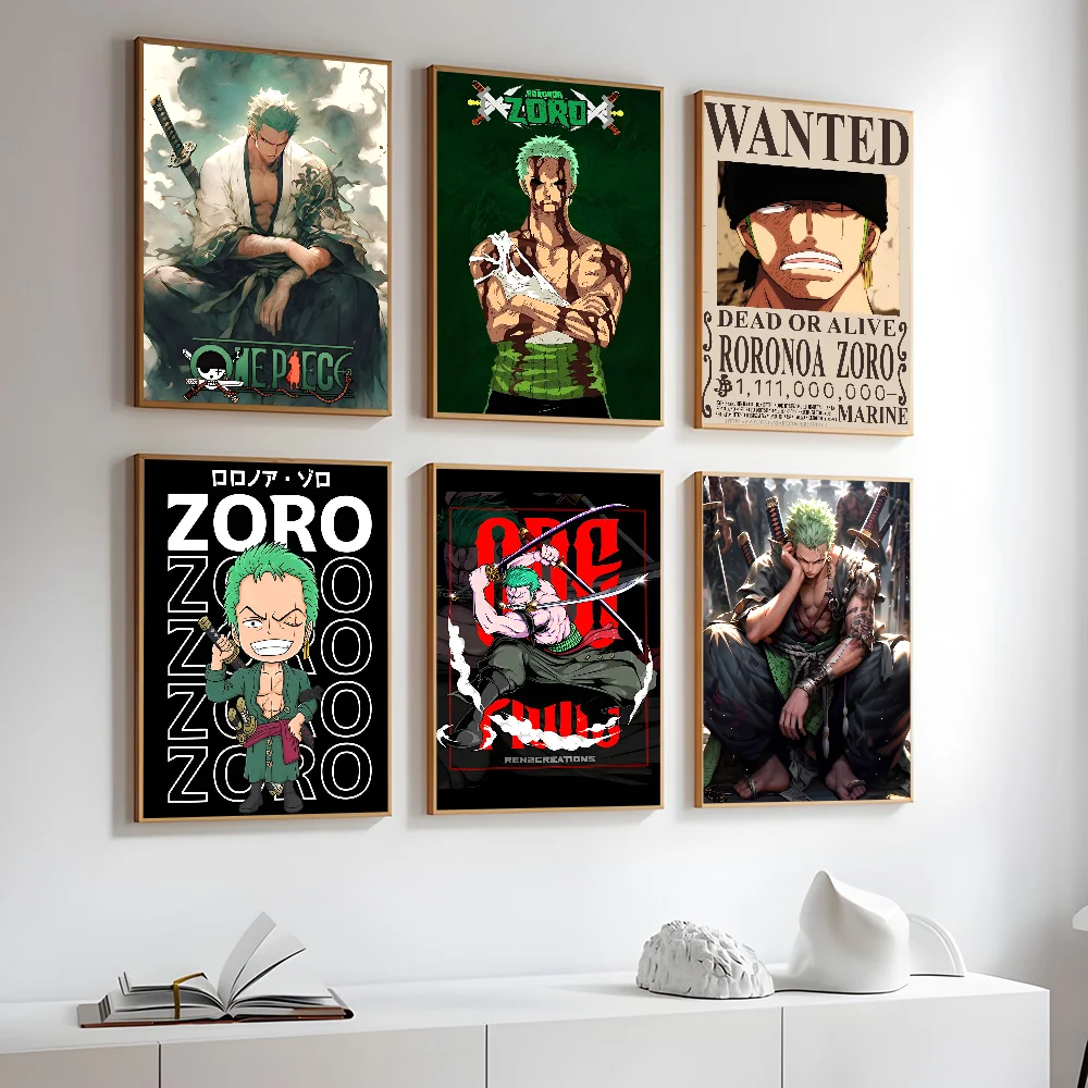 R-Roronoa Z-Zoro Poster Stickers Art Wall Murals Decor Game Room Decor Gifts HD Painting