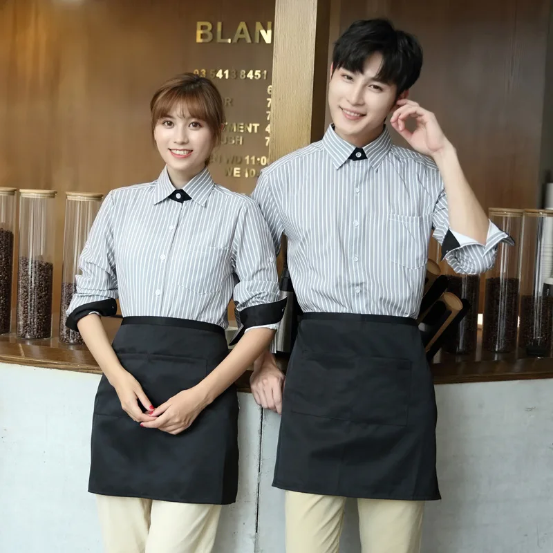 

Hotel Waiter Workwear Western Fast Food Uniform Catering Barbecue Hot Pot Restaurant Bread Baking Shop Lon