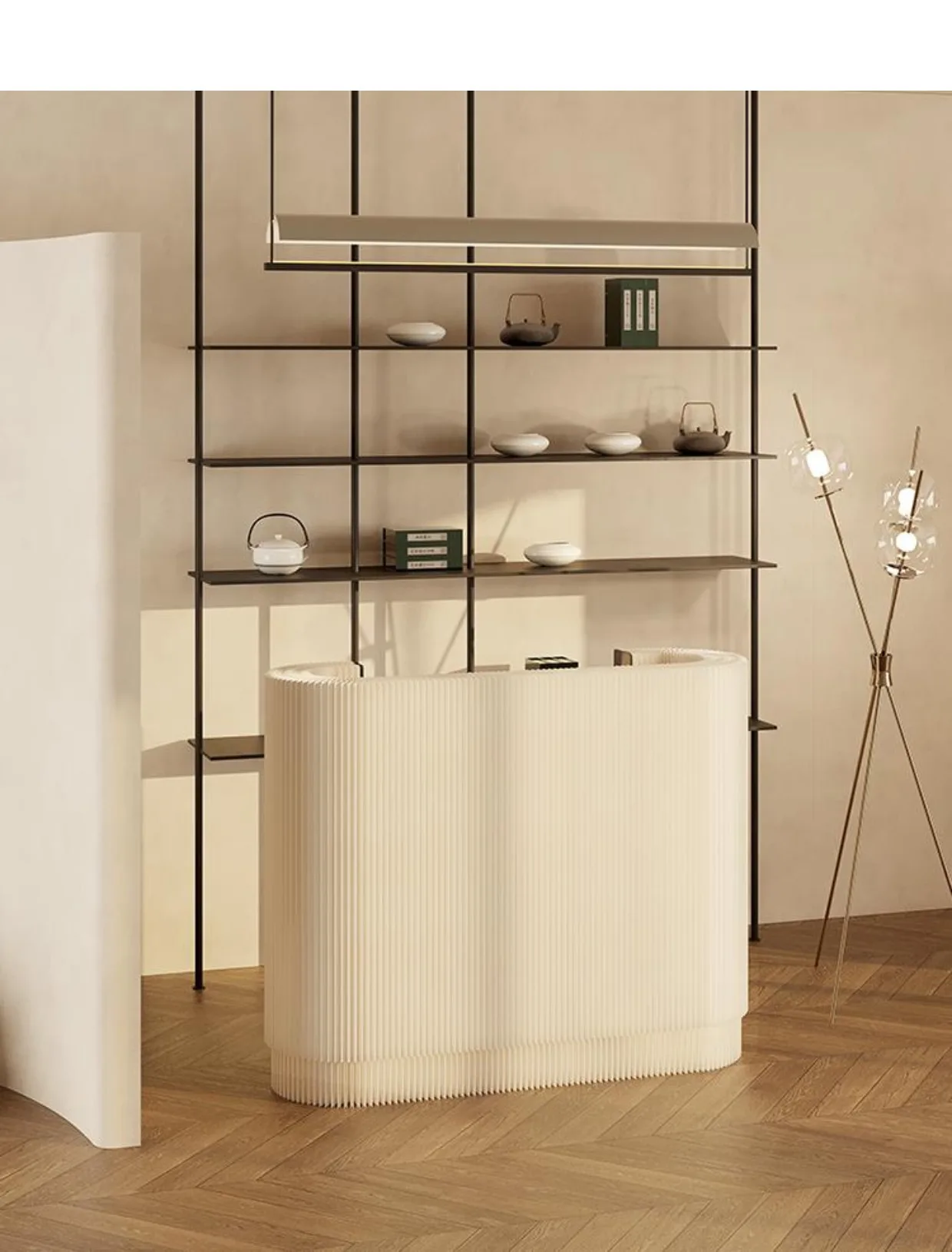 Paper Front Desk Welcome Reception Counter Cashier Station for Clothing Store Mall Exhibition Small Simple Mobile Island Unit