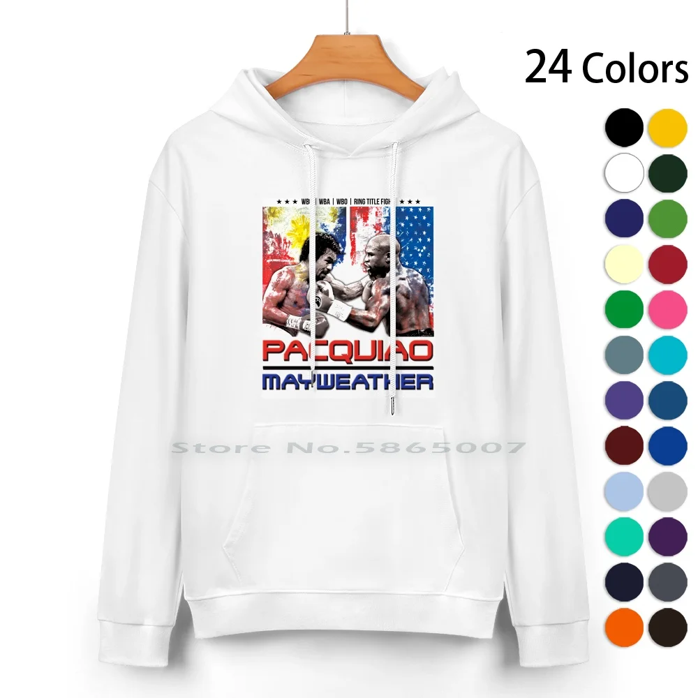 Pacquiao Mayweather Shirt Pure Cotton Hoodie Sweater 24 Colors Pacquiao Mayweather Money Fight Boxing 100% Cotton Hooded