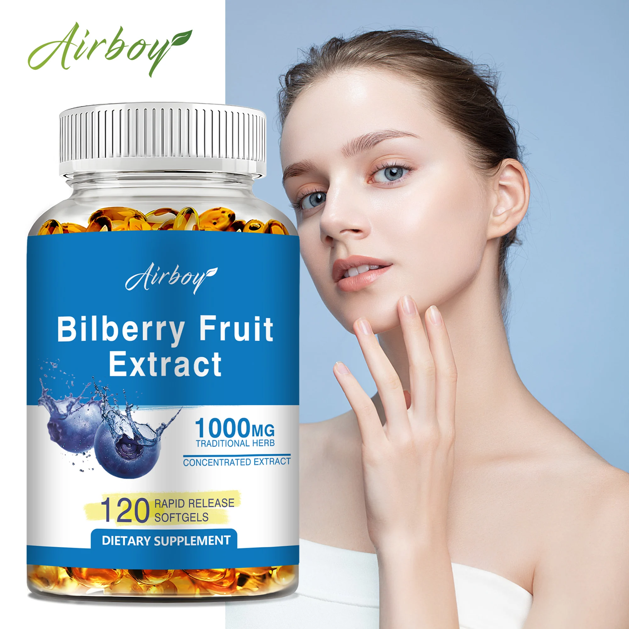 Extracto de fruta de arándano - Apoya la tensión ocular, la salud de los ojos secos y de la visión, antioxidante - 120 cápsulas
