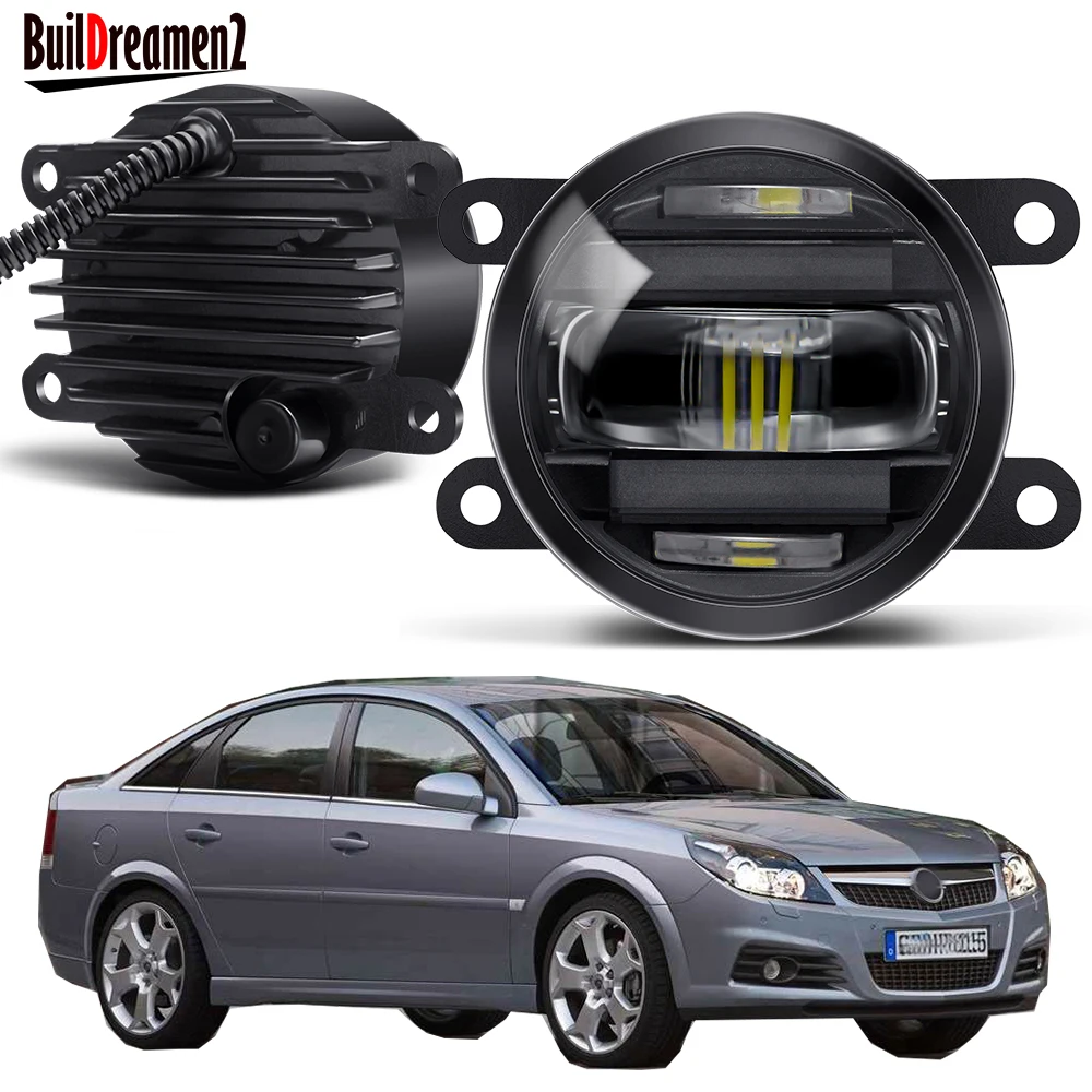 2IN1 30W H11 LED Fog Light Assembly with DRL Design For Vauxhall Opel Vectra C 2002-2008 Aluminum Car Fog Daytime Running Lamp