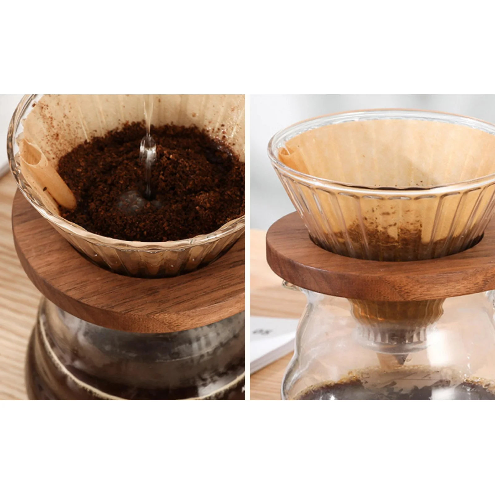 Wooden Coffee Filter Cup Holder Funnel Drip Holder Sufficient Extraction Cafe