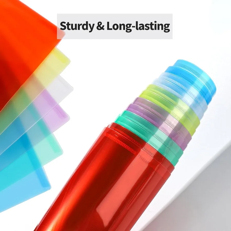 مجلدات الملفات البلاستيكية للمستندات 6 قطع مظاريف بلاستيكية قابلة لإعادة الاستخدام مجلدات الملفات الواضحة أكياس الملفات حامل المستندات حجم A4 #5