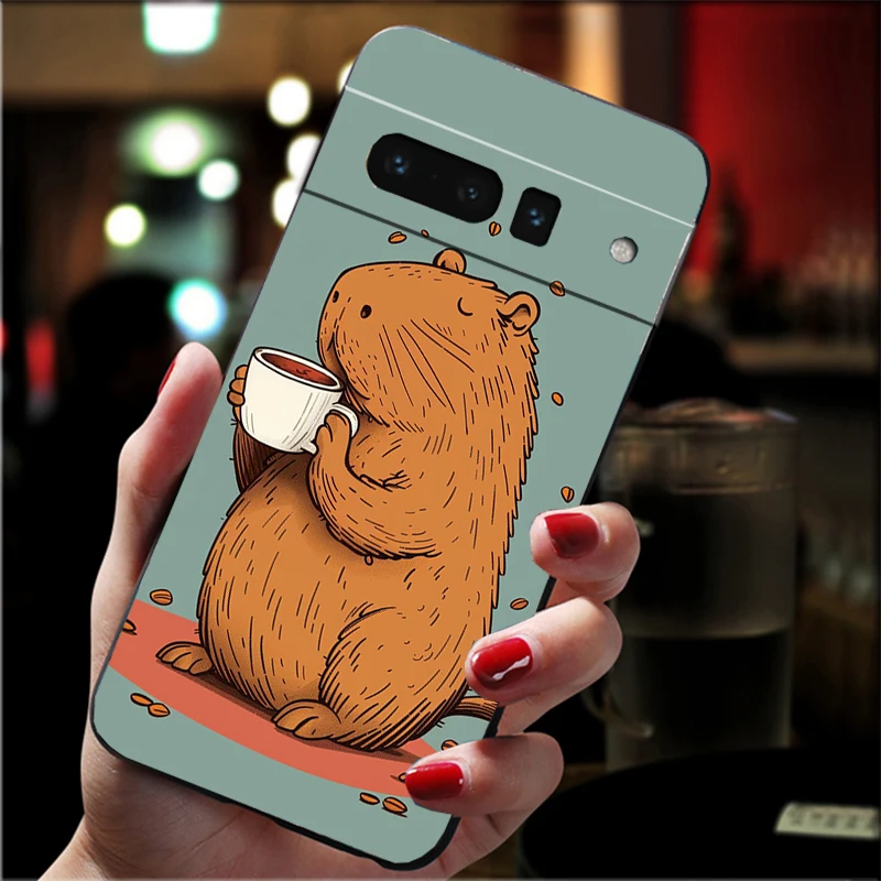 Cartoon Animal Cute Capybara Phone Case For Google Pixel 9 Pro XL 8 7 6 Pro Pixel 8A 7A 6A 4A 3A 3XL Pixel 8 7 6 5 4