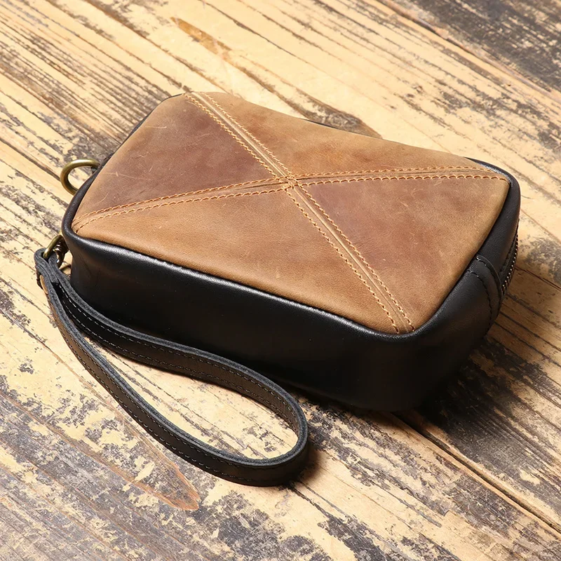 2026 جديد جودة عالية الرجال الفاخرة حقيبة صغيرة جلدية خمر قطعة محفظة جلدية الإبداعية محفظة نسائية للعملات المعدنية أكياس الهاتف Muжskuка