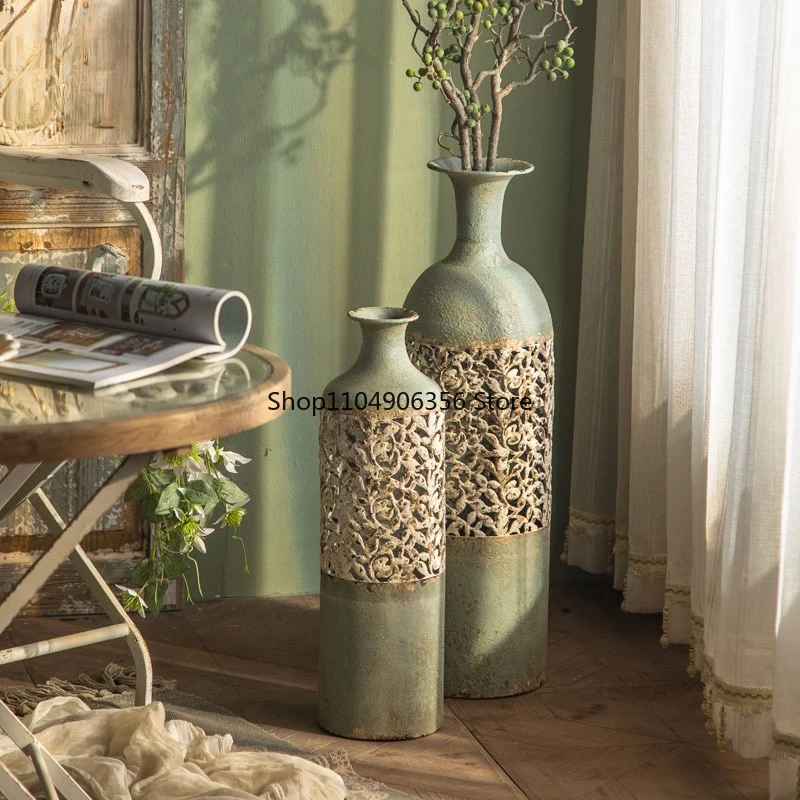 for American retro distressed vase ornaments floor-standing flower arrangement flower shop decorations wedding photography