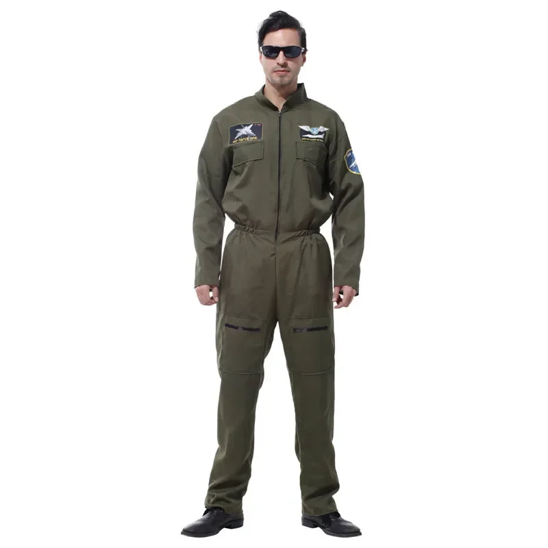 Adult Men Special Forces Air Force Costumes Uniform Pilot Airman Flight Hero Suit Halloween Party Carnival Masquerade Outfit