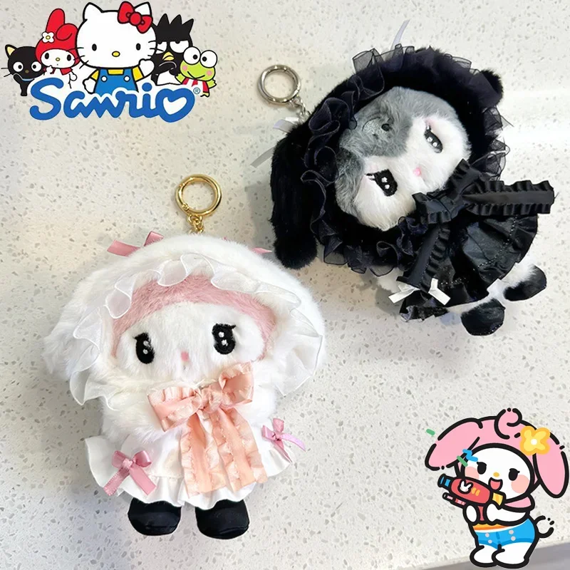 Sanrio Kawaii Anime Lolita My Melody Kuromi Toy 15cm Bag Decoration Pendant Cute Keychain Birthday Festival Kids Gifts