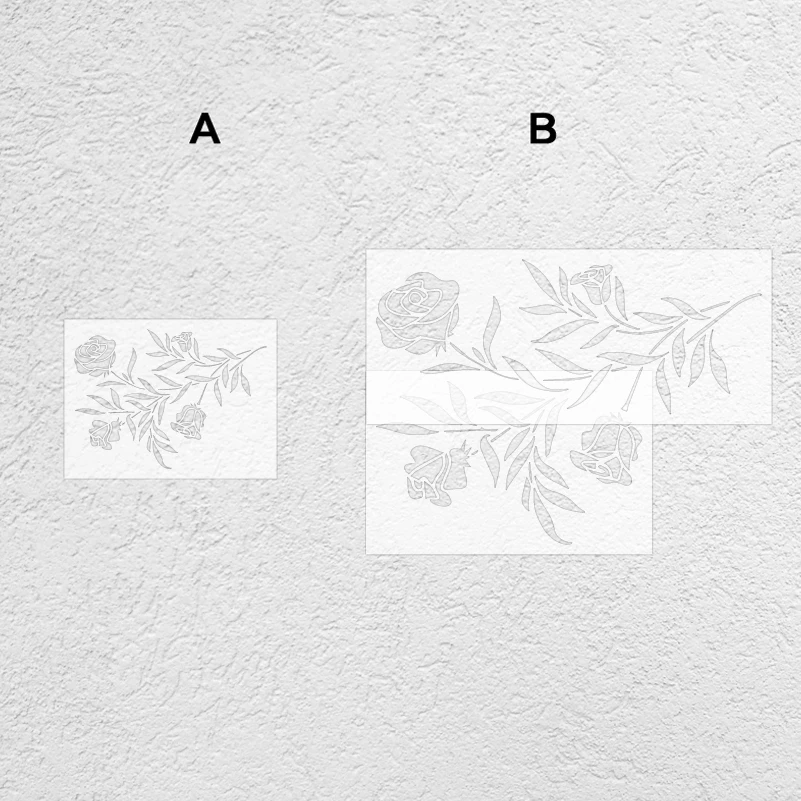 30cm - 80cm Stencil Wall For Plaster Painting Template Furniture Makers To Paint Brick Flower Blossom Rose Leaf Branch S258