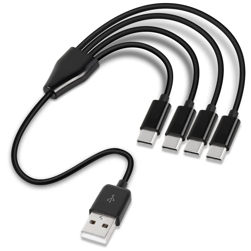 Durable 50CM USB Data Cable Multiple 5V Charging Cable Fast Charging 4 Port USB C PD Splitter Cable