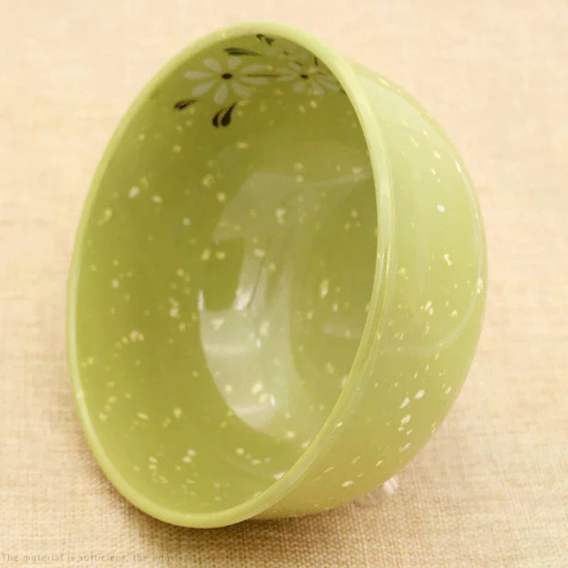 وعاء ميلامين مقاوم للكسر، أوعية سميكة لحساء الأرز على شكل زهرة، أوعية للوجبات الخفيفة، أدوات مائدة طعام بلاستيكية، أوعية صينية خضراء 4.5-8 بوصة