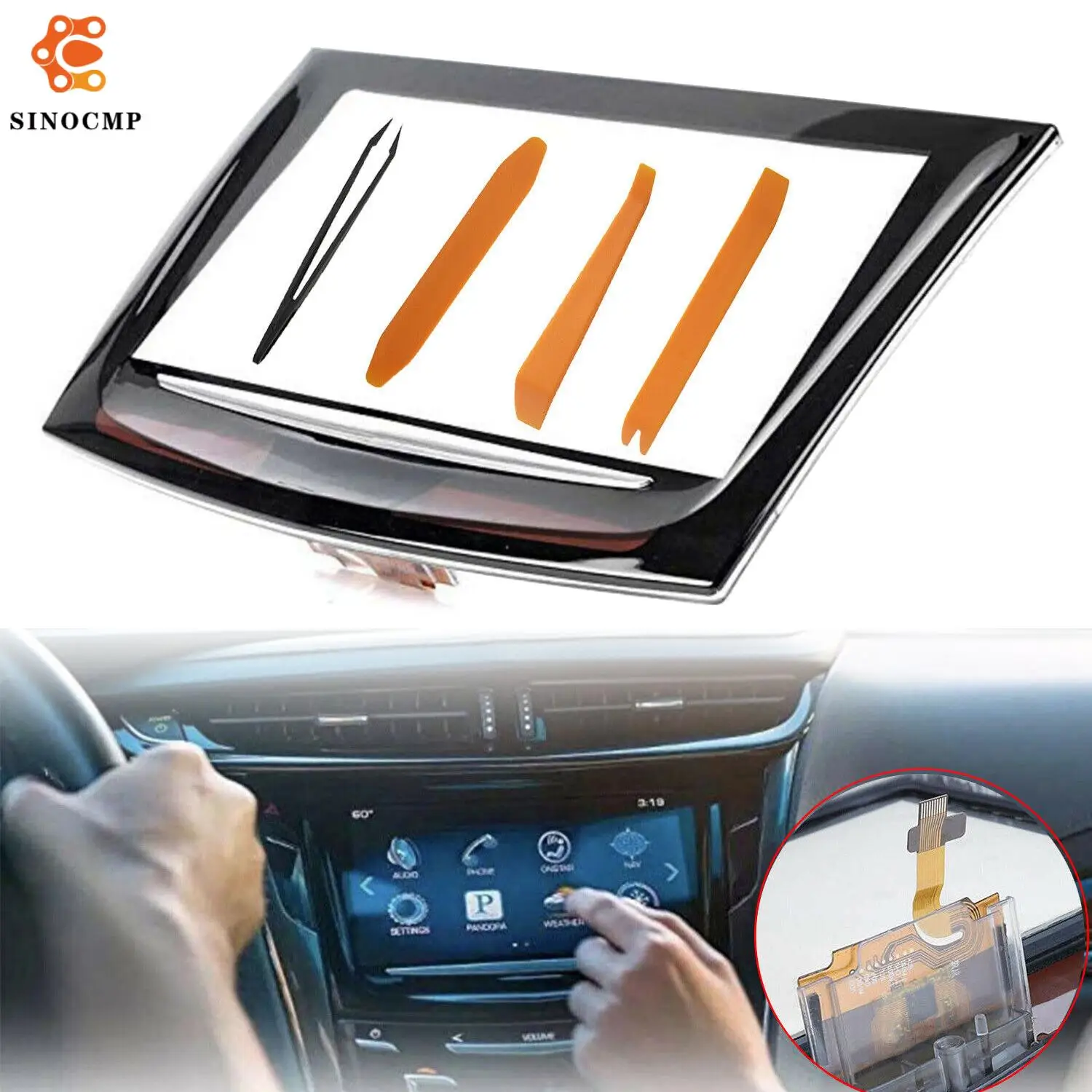 

Touch Screen Display+Tool 23243166 20867045 22912608 22935061 22980207 For 2013-2017 Cadillac ATS Escalade CTS SRX XTS CUE