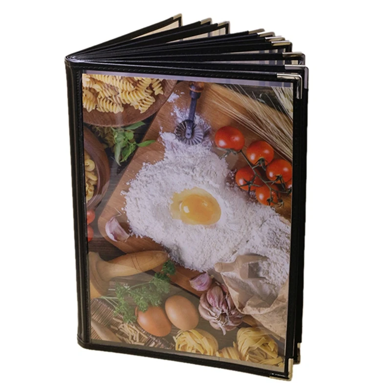 

5X Transparent Restaurant Menu Covers For A4 Size Book Style Cafe Bar 10 Pages 20 View