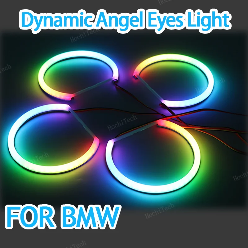 

RGBW multi-color Remote Control Halo Ring DRL Cotton LED Angel Eyes Kit For BMW 3 5 7 Series E46 E39 E38 Revolving Dynamic Light