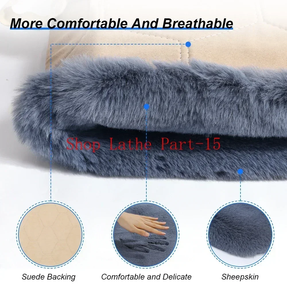 Car Seat Covers Set Fur Front Car Seat Cushion Faux Fur Universal Wool Car Seat Cover Winter Warm Plush Soft Sheepskin