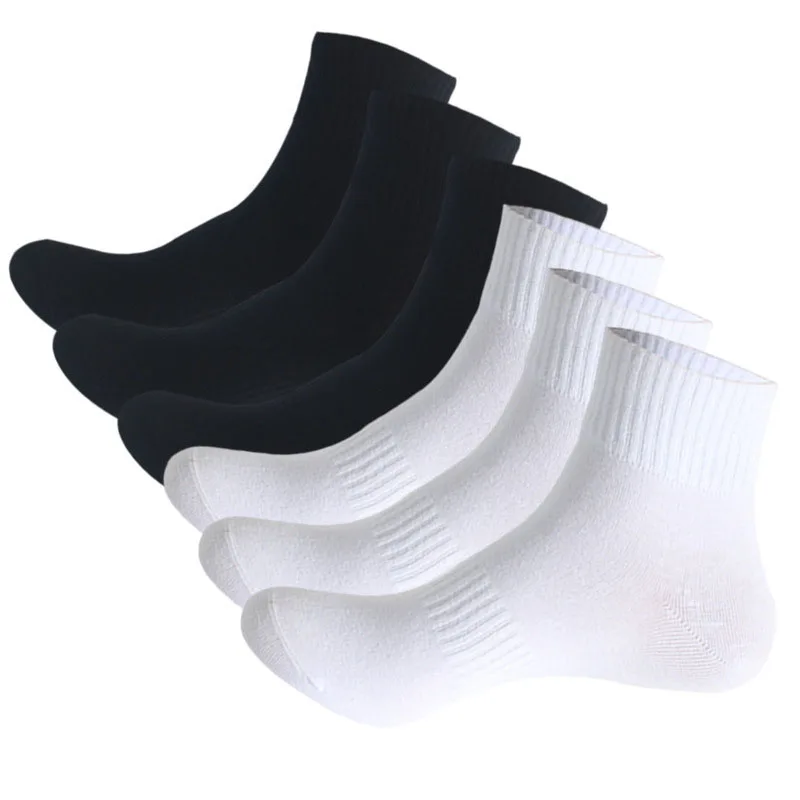 5 Pairs Men Autumn Winter Sports Mid Tube Socks Black And White Odor Resistant Wear-resistant Comfortable Mid Tube Socks