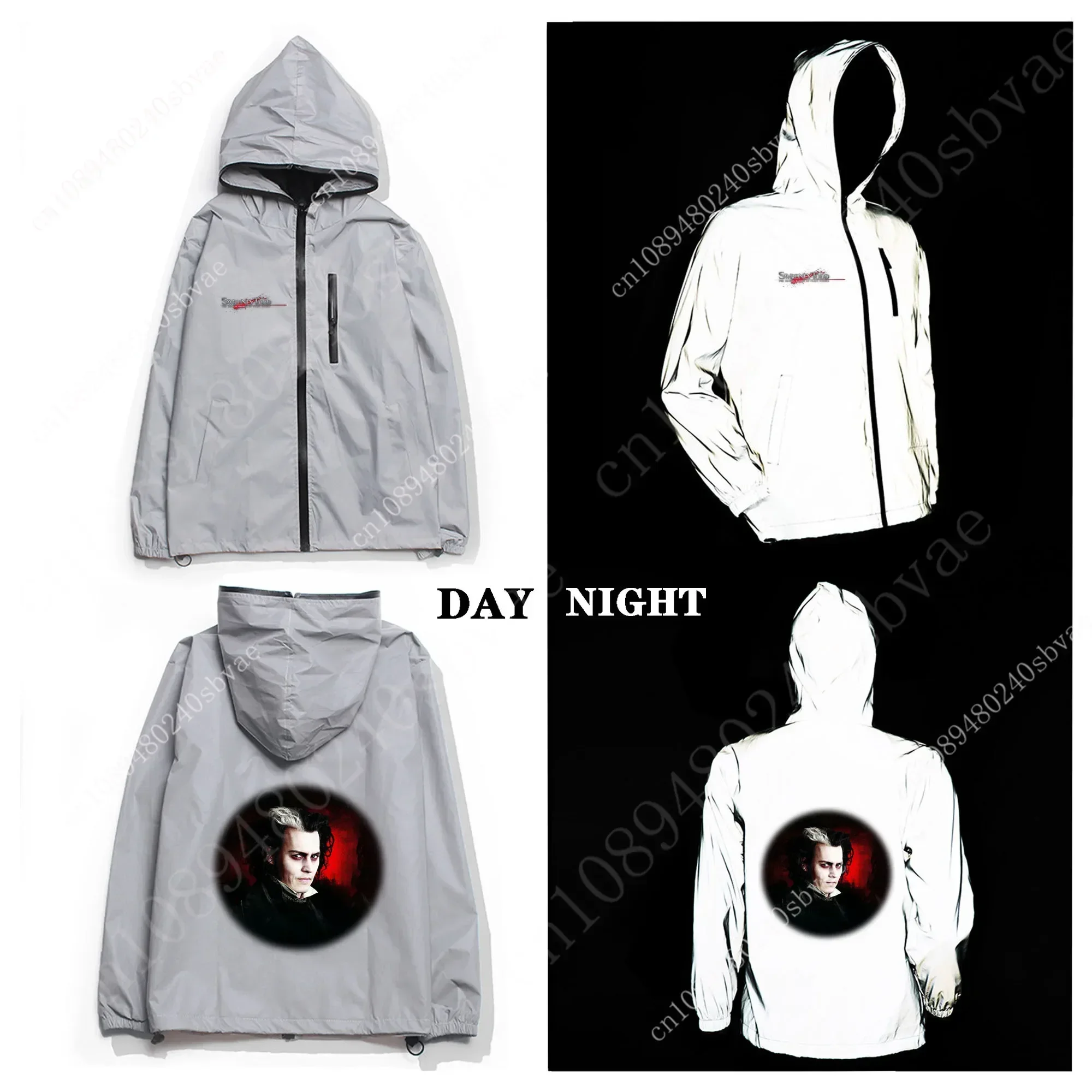 Sweeney Todd The Demon Barber of Fleet Street Reflective Jacket Mens Womens Coat Hooded Windbreaker Jackets Customized Hoodie