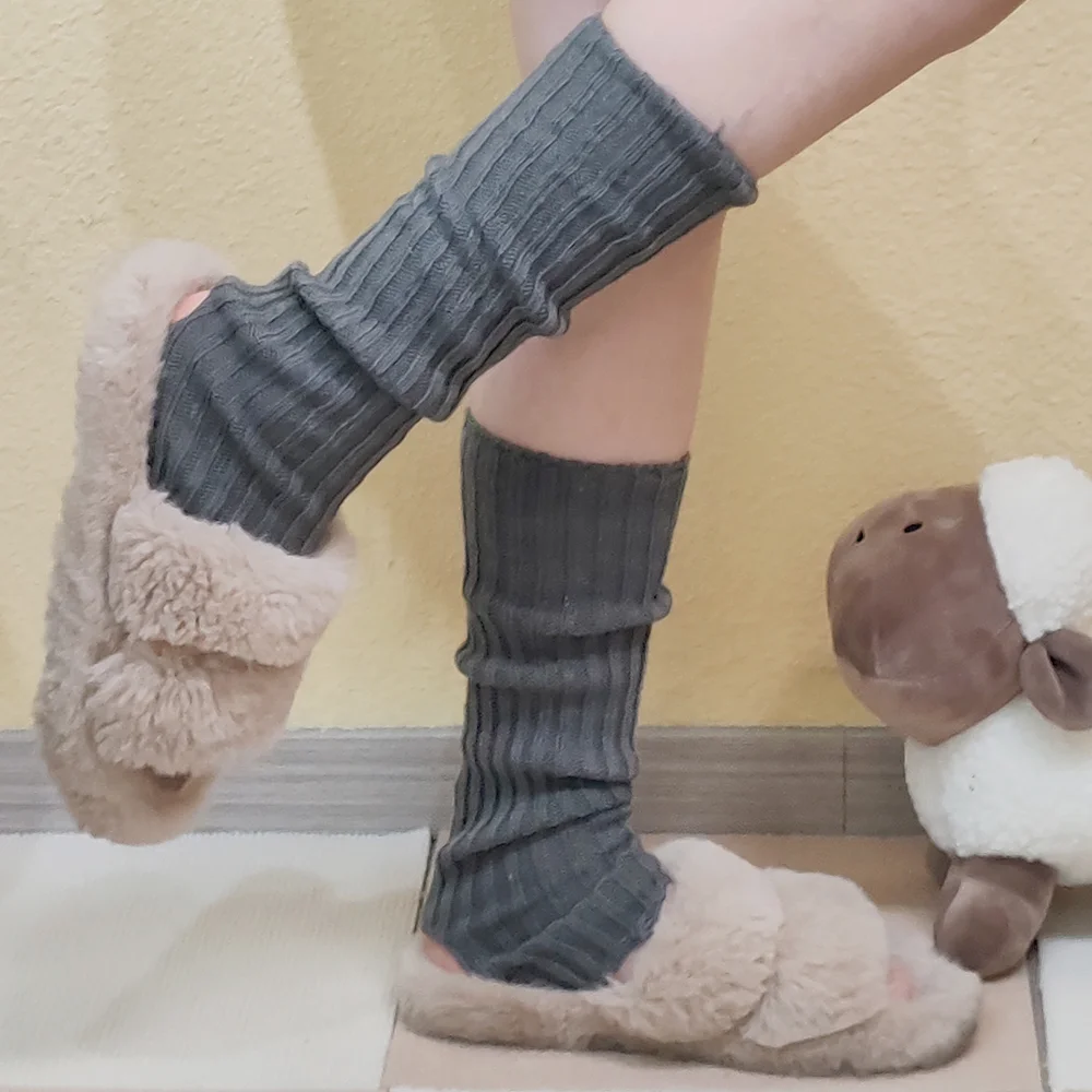 Beinlinge Frauen lange Socken Wolle gestrickt Fuß abdeckung Arm wärmer y2k lolita Herbst Winter häkeln Haufen Socken Stiefel Manschetten Strümpfe