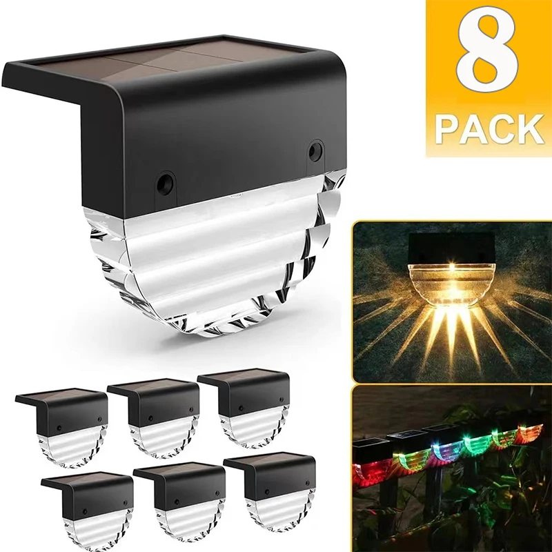 

Solar Deck Lights Fence Lights Outdoor Step Lights Waterproof Solar Lights for Railing Stairs Step Fence Yard Patio and Pathway