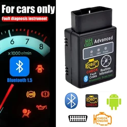 Car OBD2 Scanner Elm327 Bluetooth Car Fault Diagnosis Device Code Reader V1.5 OBDII Auto Fault Diagnostic Tool for Android IOS