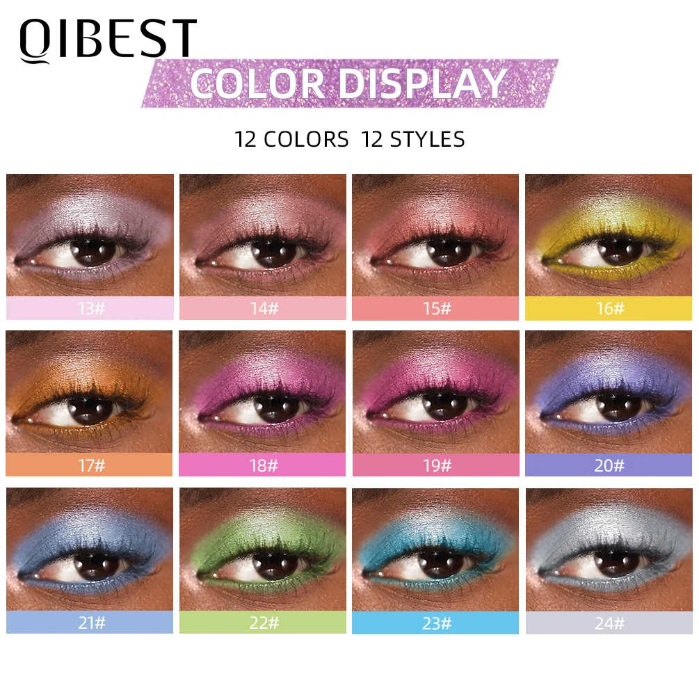 QIBEST Glitter Liquid Eyeshadow Long Lasting Pearlescent Shiny Eye Shadow Sequins Lying Silkworm Shimmer Eyes Makeup Cosmetics