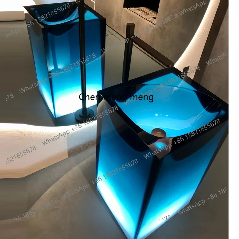 X  Transparent column basin, household integrated floor type, balcony courtyard, washing basin