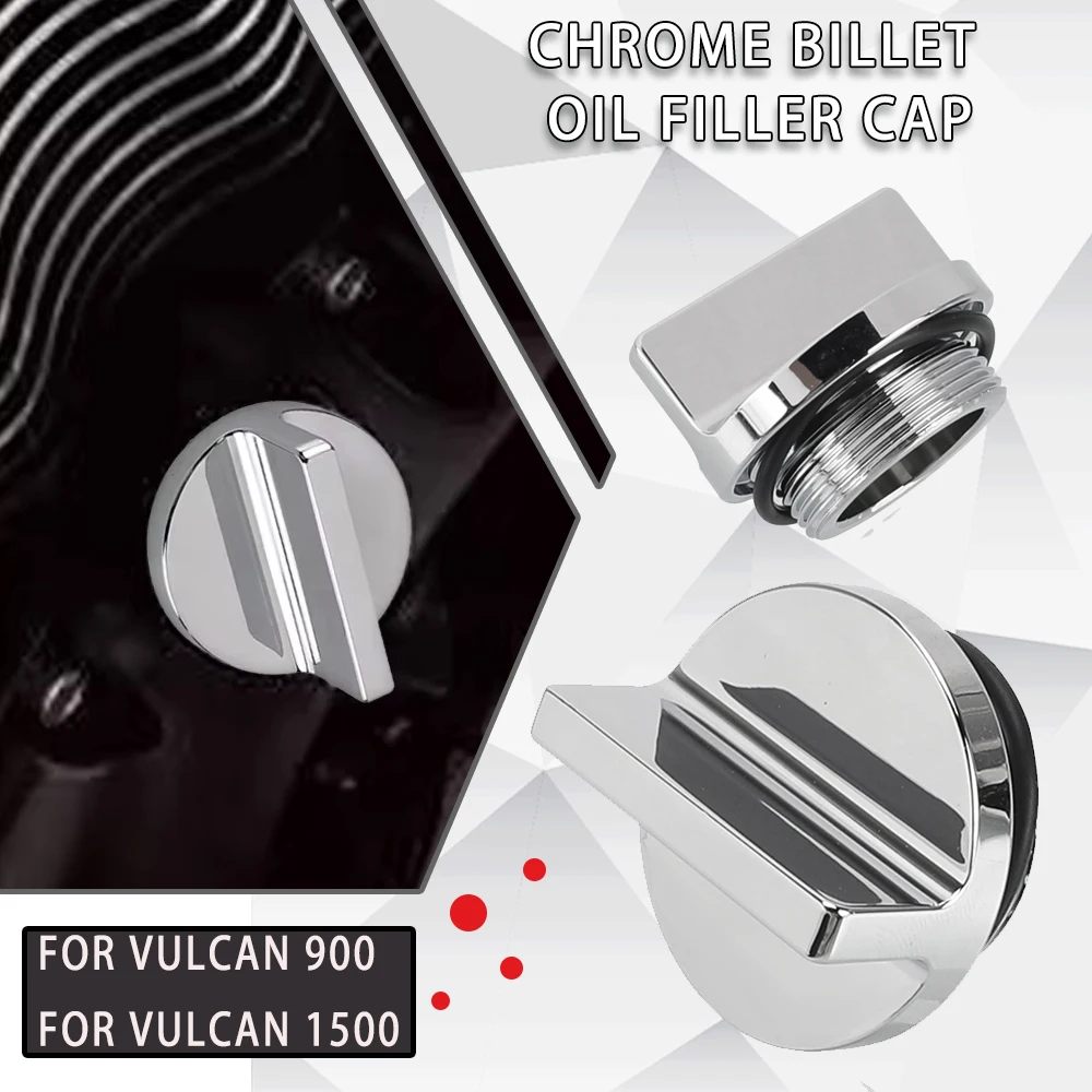 

New Motorcycle For Kawasaki Vulcan 1600 Classic Mean Streak Nomad VN1600 2003-2008 2007 2006 2005 Chrome Billet Oil Filler Cap