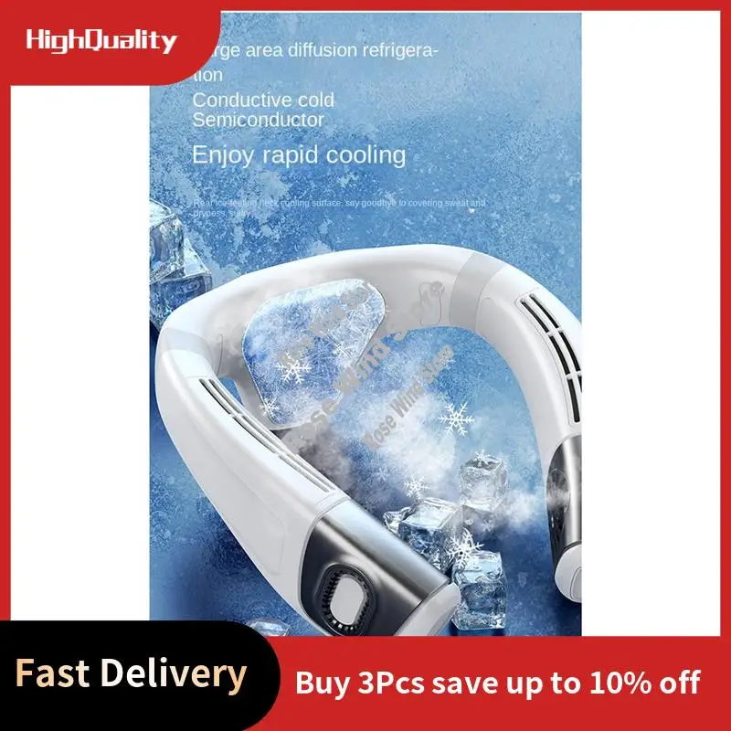Aparatos calientes, ventiladores de aire acondicionado para el cuello que soplan el dispositivo de refrigeración por aire frío, ventilador portátil, batería de 5200Mah, Fa Personal recargable