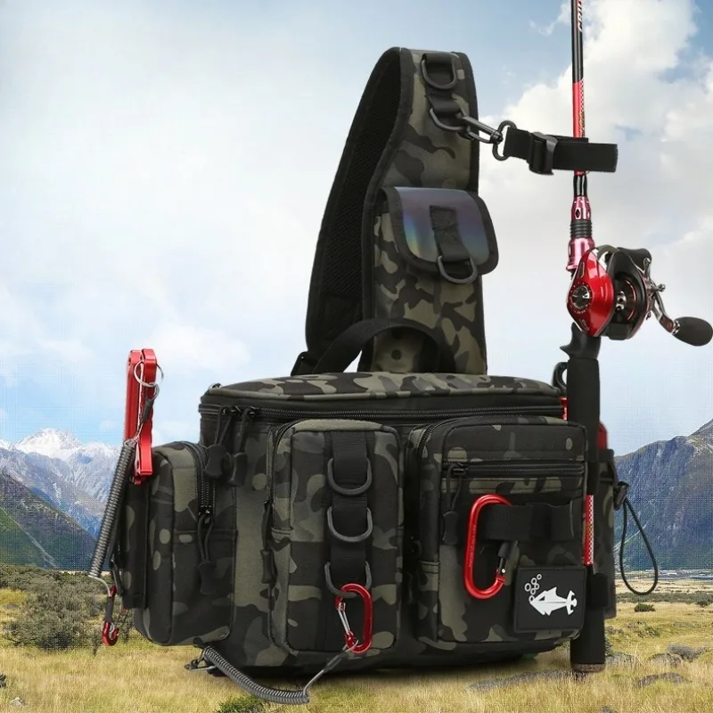 

Многофункциональная сумка через плечо с приманкой, уличная велосипедная сумка для хранения, водонепроницаемая сумка для рыбалки, спортивная камуфляжная поясная сумка для пешего туризма