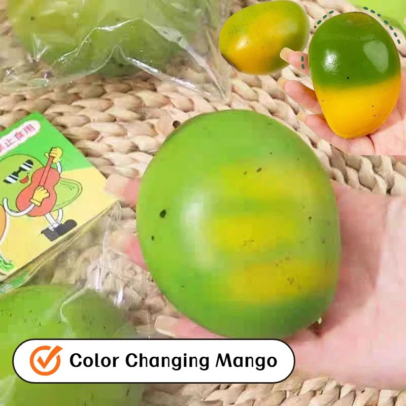 Creative Squeezing Color Changing Mango Toy Can Shape Fluid Mango Temperature Changing Stress Relief Toy Gift Home Decoration