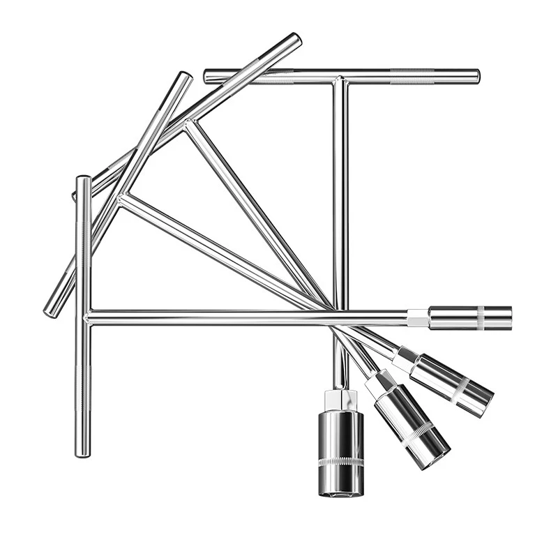 Llave de tubo en forma de T, herramienta de reparación de automóviles, herramientas manuales de taller mecánico, llave de torsión hexagonal para