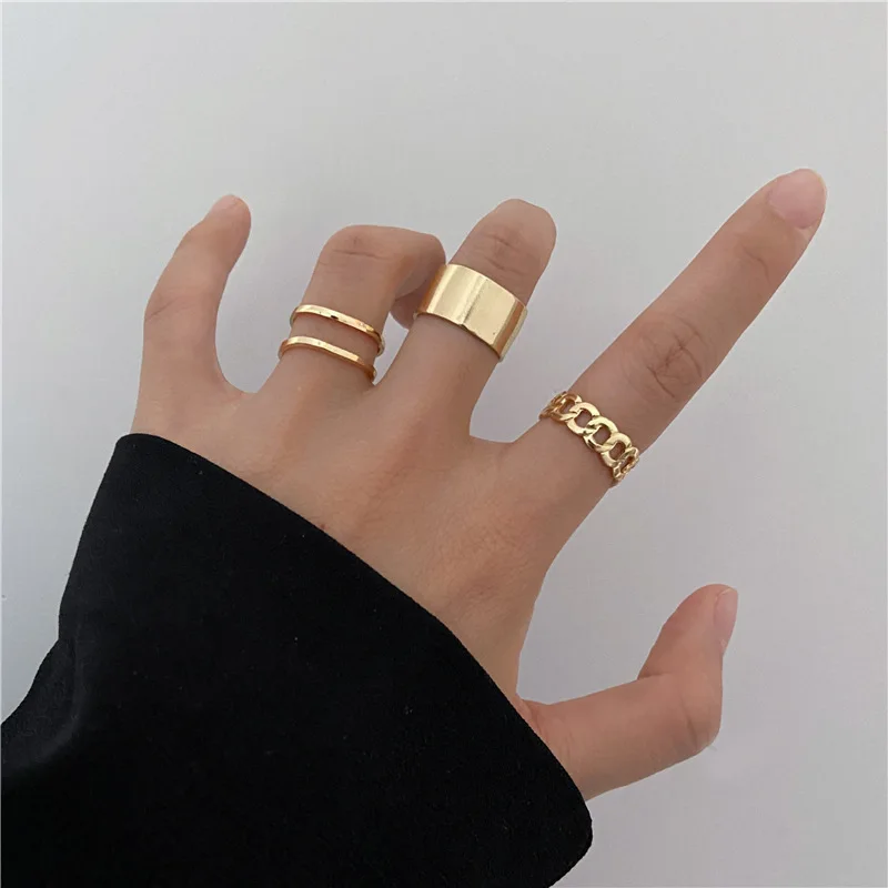 New Hip Hop Cross Ring On Finger Chain Adjustable Jewelry Anneaux for Men Women Gothic Anillos Aesthetic Anel Accessories Gift