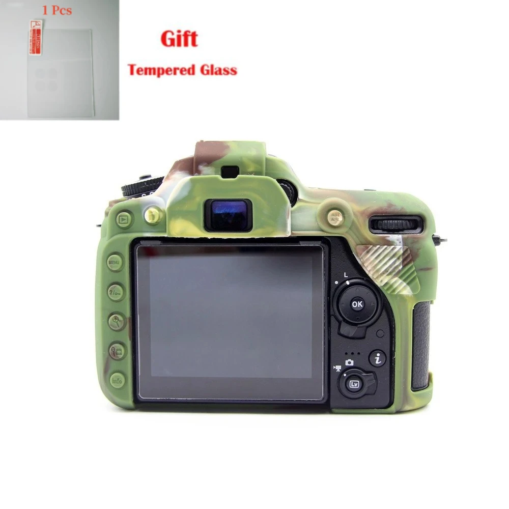 Silicone Case For Nikon D7500 SLR Camera bag D7500 Protective case, photography soft case bag cover +1PCS Free Tempered Film