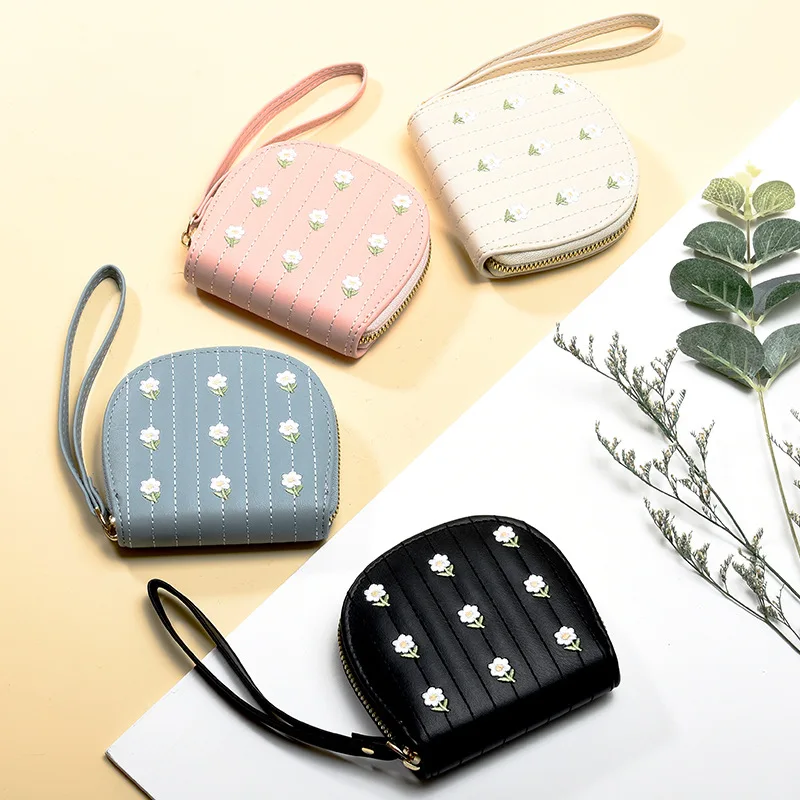 

Pu Leather Coin Purse Women Wallet Sweet Print Clutch Zipper Small Change Soft Bag Mini Card Cash Holder Dollars Pocket﻿