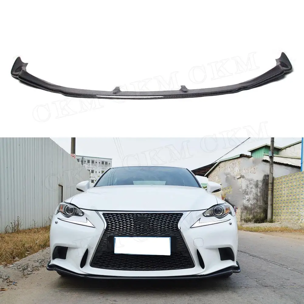 

CKMUUER for Lexus IS250 IS350 IS F Sport Sedan 4 Door 2014-2016 Carbon Fiber Front Bumper Lip Chin Spoiler Car Body Kits