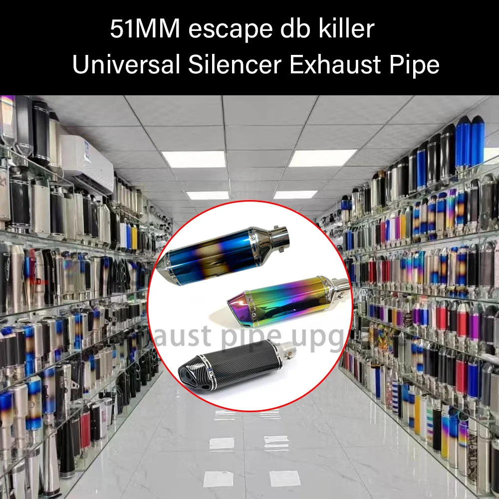 

Выхлопная труба мотоцикла 51 мм для Z800 Z900 Z1000 R3 CBR600 S1000RR MT07 MT09, универсальный глушитель AK, стальной с DB Killer