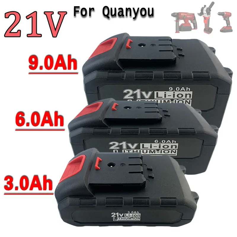 

21V 3000/9000mAh For Quanyou Lithium-ion Electric Tool Battery Suitable for Cutting machines, Drills, Saws, and other tools