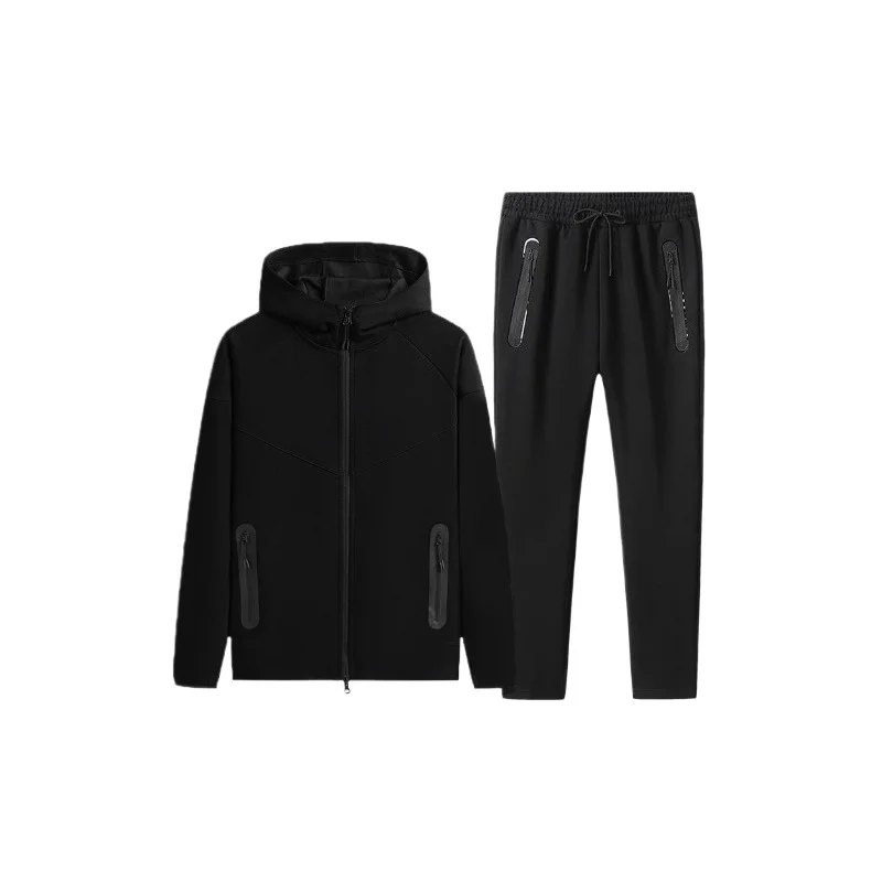 

Весенне-осенняя одежда, брючный костюм с капюшоном, мужской комплект из 2 предметов, удобный свитшот + спортивные штаны, мужские повседневные комплекты спортивной одежды больших размеров